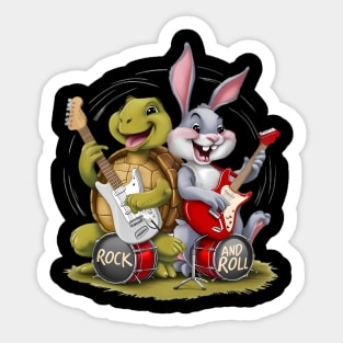 Tortoise and the Hare Rock And Roll Sticker